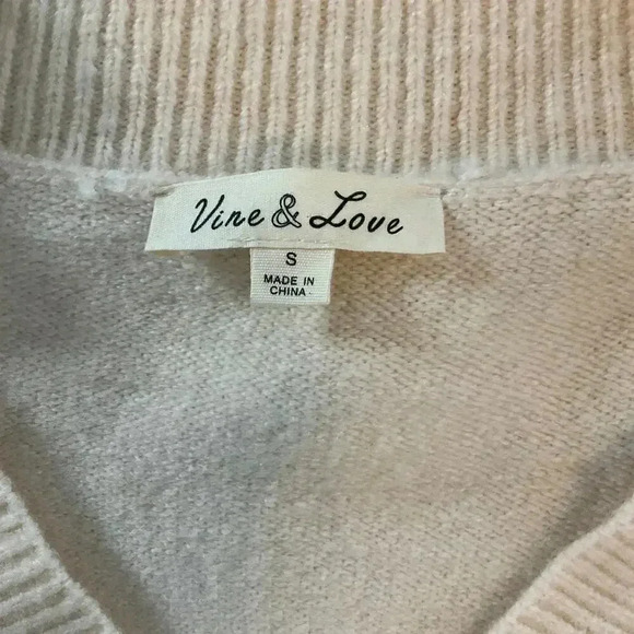 Vine & Love‎ V-Neck Long Sleeve Womens Pullover Sweater Size Small - Picture 2 of 7
